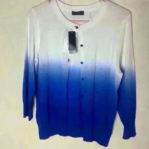 Blue and white hombre cardigan